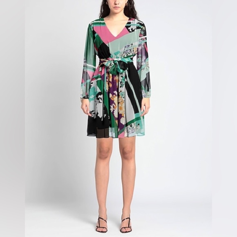 NWT - My Twin Twinset - Italian Designer Dress - Floral and abstract - Size M